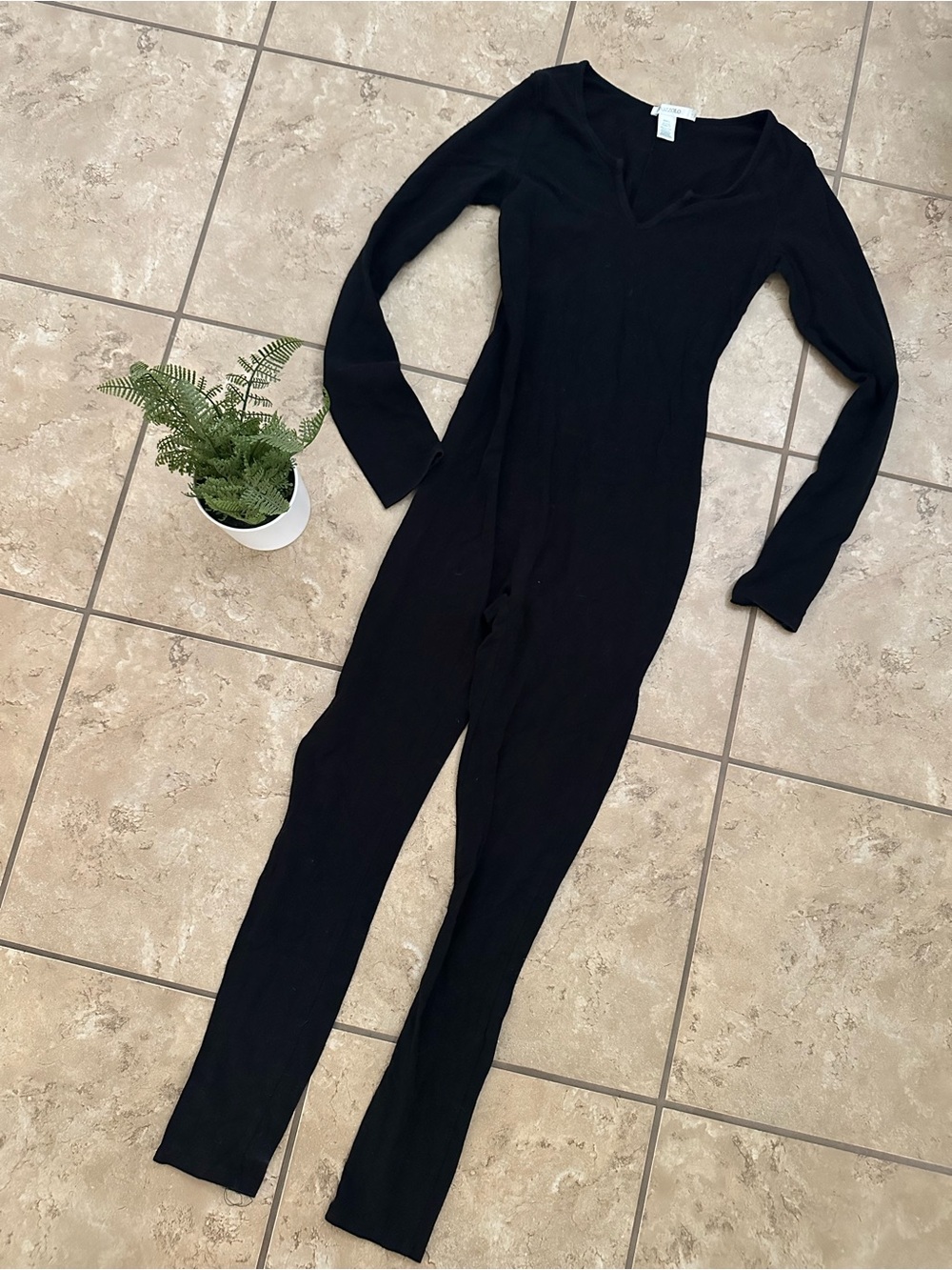 BLACK LONG SLEEVE PANT JUMPSUIT